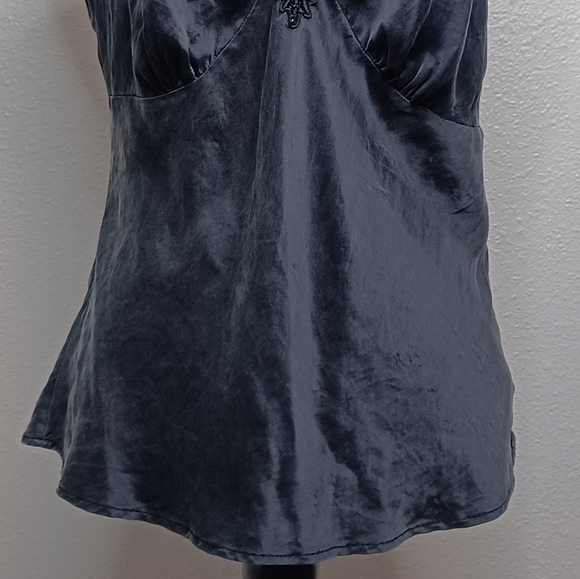 Vintage Bill Blass 100% Silk Embroidered Fairy Babydoll Beaded Neck Cami Top - Picture 4 of 12